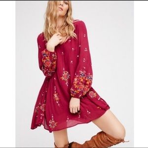 Free people Oxford embroidered mini dress